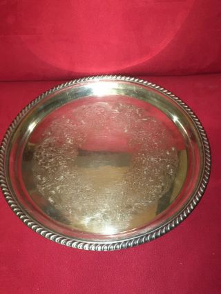Vintage Wm Rogers Silver Plated 171 - Round Serving Tray Platter - 12 1/4 "