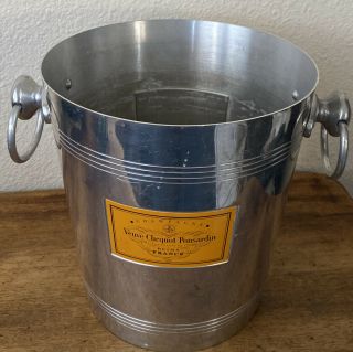 Vtg Veuve Clicquot Vcp Champagne Metal Ice Bucket Vintage