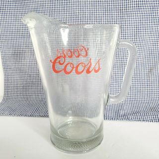 Coors Beer Pitcher Heavy Glass Large Bar Pub Domestic Serve 9 Inches Tall