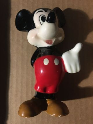 Vintage Walt Disney Mickey Mouse 1970s Ceramic Figure Figurine Porcelain Japan