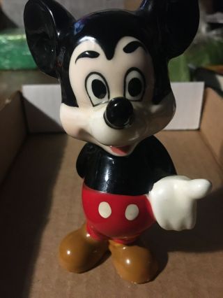 Vintage Walt Disney Mickey Mouse 1970s Ceramic Figure Figurine Porcelain Japan 2