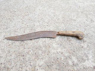 Old Handmade Wooden Handle Iron Dagger Khanjar Knife (2)