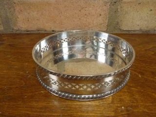 A Vintage Wine Champagne Bottle Coaster Silver Plated 1