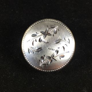 Vintage Sterling Silver Pill Box Trinket Snuff Etched Flowers Luster Hallmarked