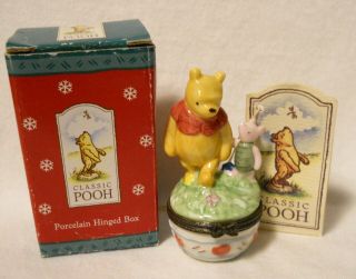 Vintage Midwest Of Cannon Falls Classic Winnie The Pooh & Piglet Trinket Box