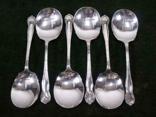 6 Vintage Fruit Spoons Silver Plated Epns St James Pattern 1