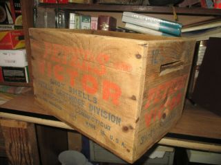 Peters Victor 12 Gauge Shotgun Shell Wood Wooden Crate Box Shot Empty Remington
