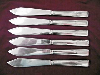 Lovely Set Of 6 Antique Ryals Fulwood Silver Plated Epns Fish Knives 2s2