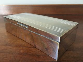 Vintage Rexacon silver - plated cigarette box with engine - turned lid and 2