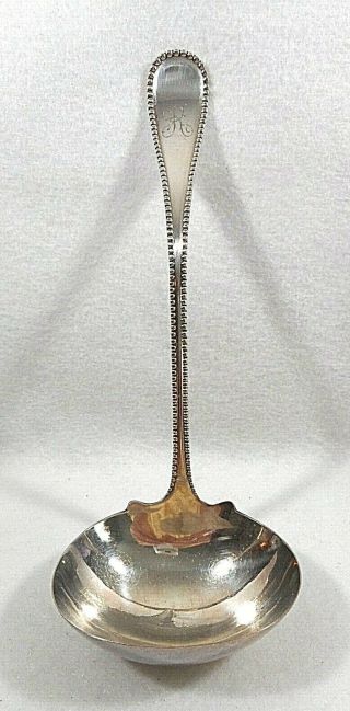 Silver Plate William Rogers & Son Aa Essex Beaded Soup Ladle,  Ca.  1906