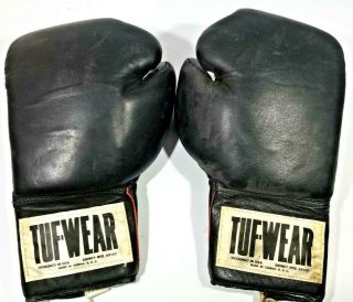 Vintage Tuf - Wear Leather Lace Up Boxing Gloves Ttg 16