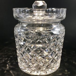 Vintage Waterford Crystal Irish Cut Glass Glandore Biscuit Barrel With Lid