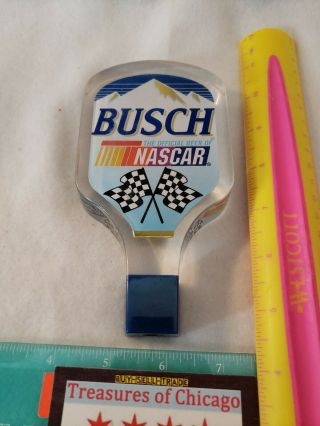 Vintage Busch Beer Acrylic Lucite Tap Handle Nascar Auto Racing King Champion