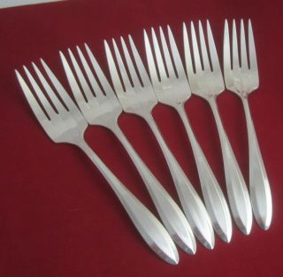 6 Antique 1914 Oneida Community Patrician Silverplate Salad Forks