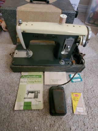 Vintage 1959 Wizard Precision Built Sewing Machine Japan Mid Century W/paperwork