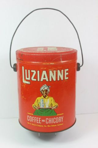 Vintage 3 Luzianne Coffee & Chicory Tin Can W/ Lid Orleans,  Louisiana