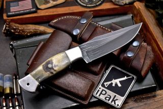 CFK IPAK Handmade 1095 Custom Sheep Horn Large Hunting Skinner Blade Camp Knife 3