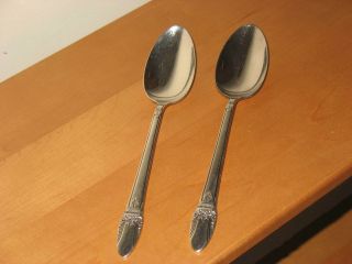 2 International Silver 1847 Rogers Bros First Love Large Serving Spoons
