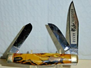 Vintage Bulldog Brand Hammer Forged Solingen Germany Knife Marbleized Handles