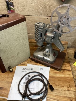 Vintage Keystone Regal K - 109 8mm Projector With Case And Manuals