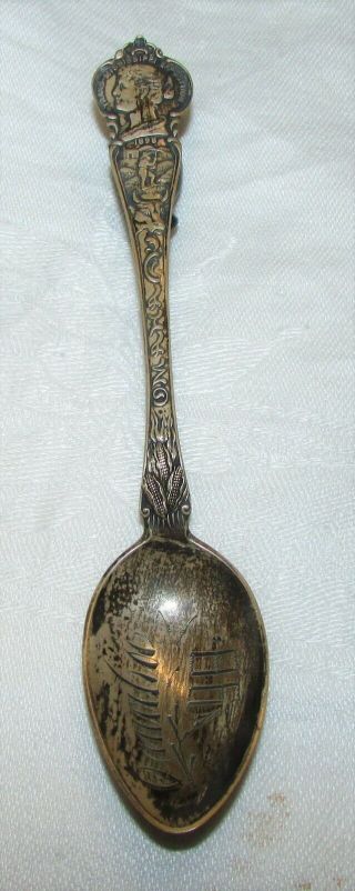 Antique 1898 Omaha Trans Mississippi Exposition Sterling Souvenir Spoon Corn