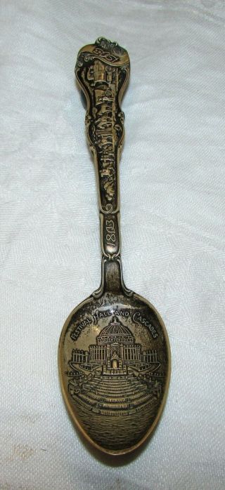 Antique 1904 Louisiana Purchase Exposition Sterling Souvenir Spoon Festival Hall