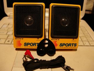 Vintage Mini Sony Sports Srs - 35 Powered Speakers Near