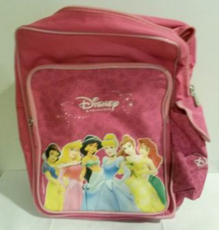Disney Princess Backpack Snow Beauty Jasmine Cinderella Belle Ariel Pink Vintage