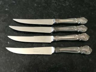 Four Web Sterling Steak Knives With Sheffield England Stainless Blades