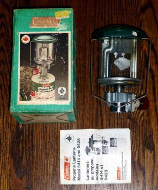 Vintage Coleman Propane Lantern W/original Box,  Instructions - Model: 5414 - 701