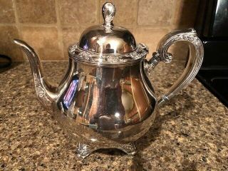 Vintage Oneida Silversmiths Silverplate Footed Teapot