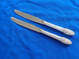 Vtg 1847 Rogers First Love Silverplate Modern Hollow Dinner Knives Is 1937 Fab