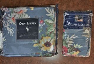 Vintage Ralph Lauren Kimberly Twin Duvet Cover Pair Pillowcases In Package