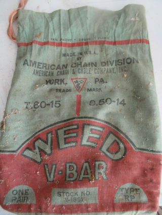 Vintage Weed V - Bar Stock No.  V - 1861 Type Rp Snow/ice Tire Chains