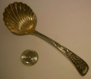 Antique Rogers Silver Plated Sugar Sifter Spoon English Style Chased Medallion