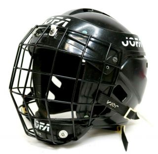 Vintage Jofa 390 Sr Hockey Helmet 6 3/4 - 7 3/8 & Face Mask 381 Black