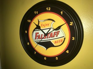 Falstaff Beer Bar Advertising Man Cave Wall Clock Sign