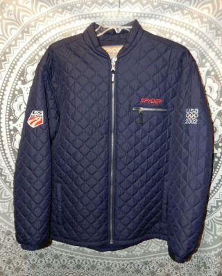 Vintage Spyder Us Ski Team Olympics 2002 Diamond Quilted Jacket Us Size Xl