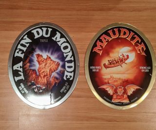 Unibroue Metal Beer Signs La Fin du Mon Maudite 20x16 Strong Ale on Lees 2