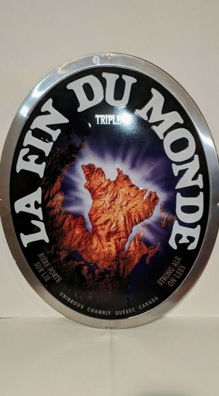 Unibroue Metal Beer Signs La Fin du Mon Maudite 20x16 Strong Ale on Lees 3