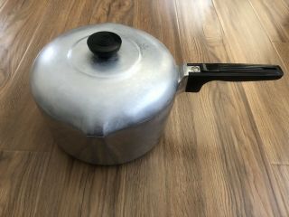 Vintage Wagner Ware Aluminum Sauce Pot Pan 4684 - M Magnalite 4 Quart Pour Spouts