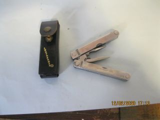Vintage Leatherman Tool With Case,  Has 9 Tools Plus Ruler