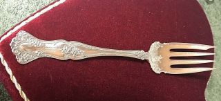 1847 Rogers Bros.  Silverplate " Vintage Grape " Meat / Fish Serving Fork,  9 Inches