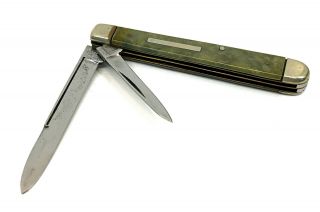 Vintage Nos Hibbard Spencer Bartlett & Co 2 Blade Pocket Knife 3.  25 "