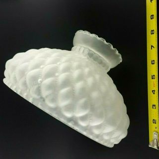 Vintage Translucent Frosted Glass Lamp Light Shade 10 " Fitter Quilted Pattern