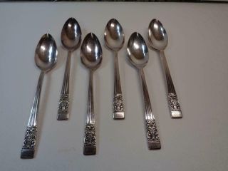 Set 6 Oneida Community Coronation Silver Plate Soup Serving Spoons 1936 Flatware