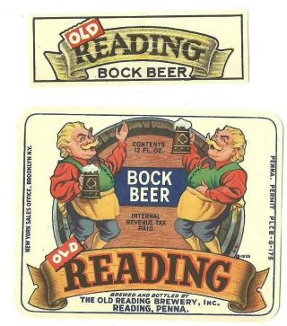 Bock Beer Label,  Irtp,  Old Reading Brewery Inc. ,  Reading,  Pa