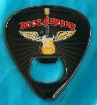 Rock & Brews Restaurant And Brewery Guitar Refrigerator Magnet Bottle Opener