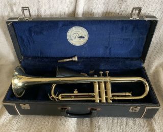 Vintage Getzen Caravelle Raw Brass Nickel And Conn Horn Case
