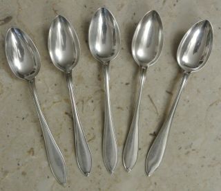 Set Of 5 Vintage Swedish Extra Prima N.  S Alp 7 - 1/4 " Oval Soup Spoons